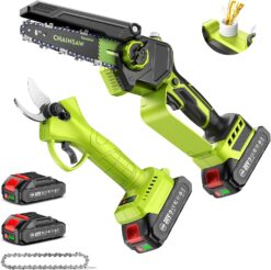 Mini Tronçonneuse 6" et Sécateur Électrique 33mm Supstable | Kit 2-en-1 Sans Fil Brushless