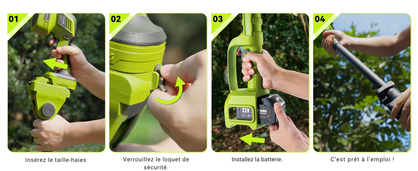 Perche télescopique simple d'utilisation